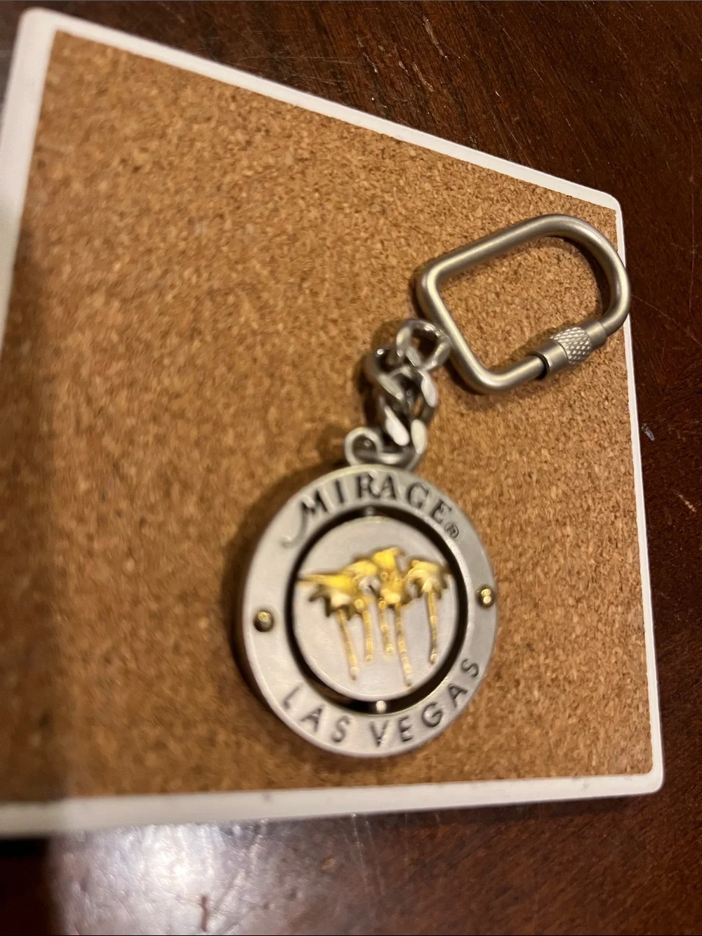 Mirage Las Vegas Silver & Gold Palm Tree Keychain
